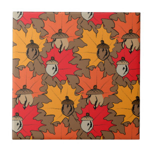 Carreau En Céramique Acorns et feuille V