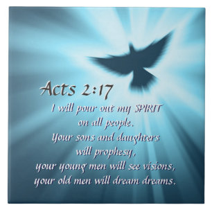 Carreau En Céramique Actes 2:17 Je répandrai Mon Esprit, Bible Verse