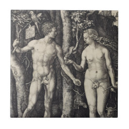 Carreau En Céramique Adam et gravure d'Ève par Albrecht Durer