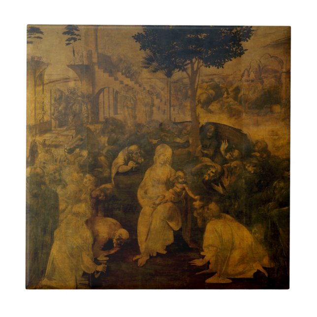 Carreau En Céramique Adoration des Mages par Léonard de Vinci (Devant)