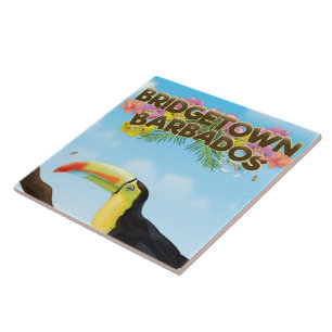 Carreau En Céramique Affiche de voyage Toucan Bridgetown Barbade