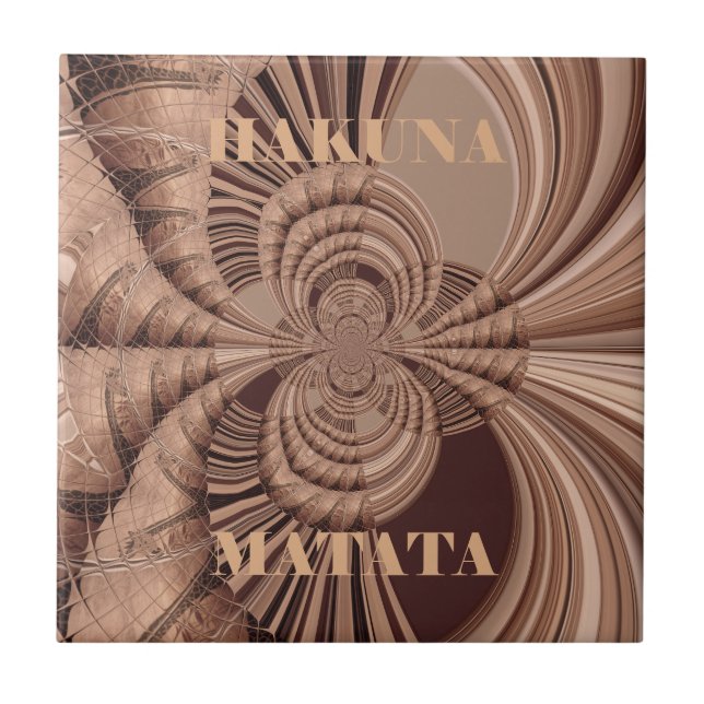 Carreau En Céramique African Hakuna Matata Fractal Art Print/Graphic (Devant)
