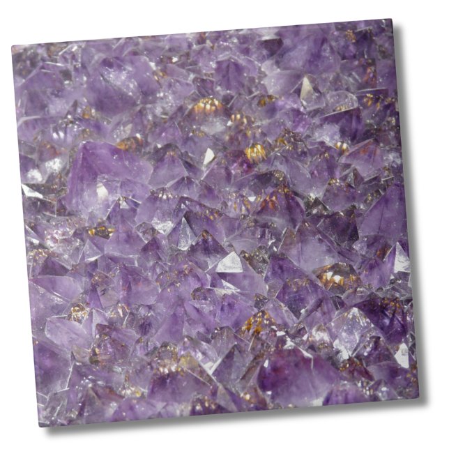 Carreau En Céramique Agate Purple Crystal (Purple Amethyst Crystal Stone Print Tile)
