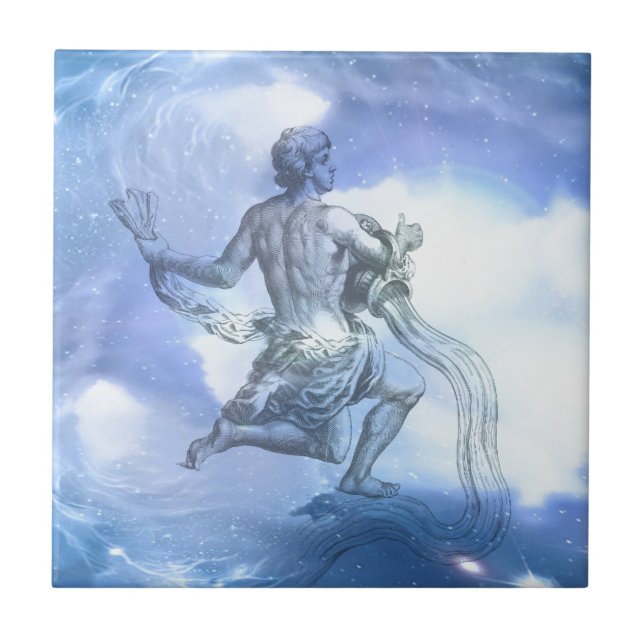 Carreau En Céramique Age du Zodiaque Aquarius (Devant)