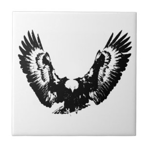 Carreau En Céramique Aigle noir et blanc