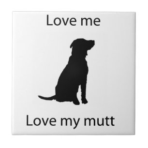Carreau En Céramique Aimez-moi amour mon chien