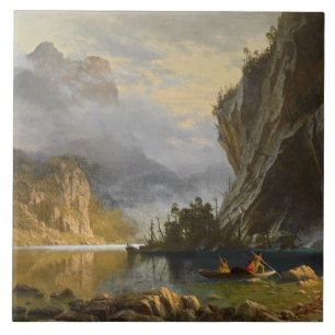 Carreau En Céramique Albert Bierstadt - Indiens pêche à la traîne