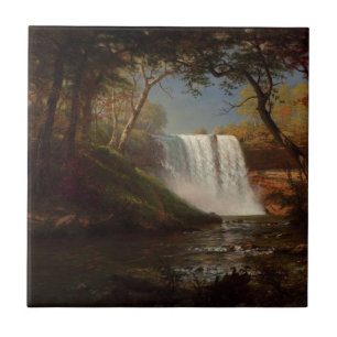 Carreau En Céramique Albert Bierstadt Peinture Forêt Cascade Destiny