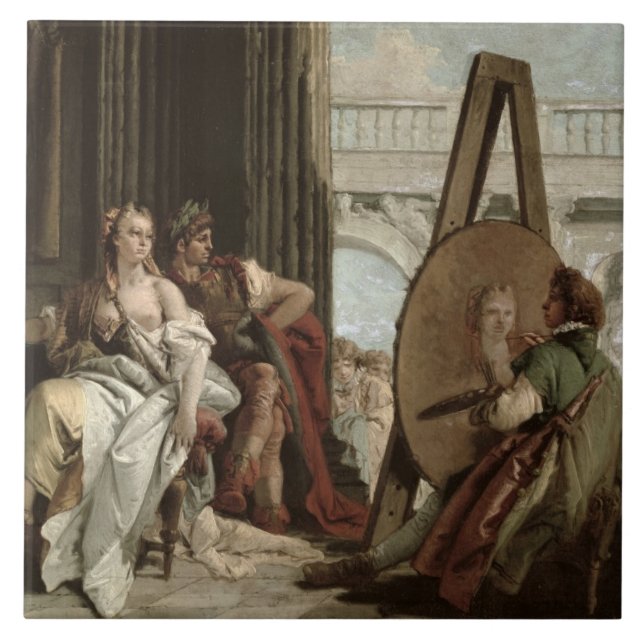 Carreau En Céramique Alexandre et Campaspe à la maison du peintre (Devant)