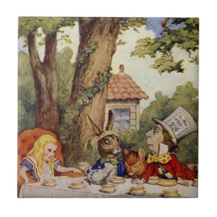 Carreau En Céramique Alice dans la tuile du pays des merveilles, le thé