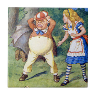 Carreau En Céramique Alice et un Tweedledum fâché au pays des