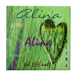 Carreau En Céramique Alina Nom et irlandais Signification avec Coeur Ve