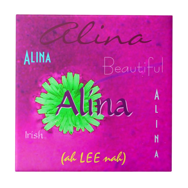 Carreau En Céramique Alina Nom et irlandais Signification avec Fleur ve (Devant)