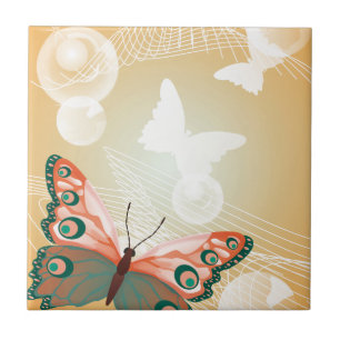 Carreau En Céramique Aloha Hawaiian Butterfly Mariage Love Art Destiny
