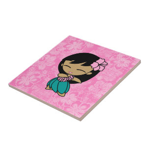 Carreau En Céramique Aloha Honeys Hula Girl Hibiscus Tile Trivets