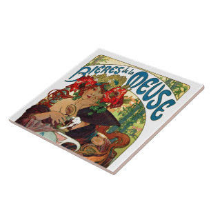 Carreau En Céramique Alphonse Mucha Bieres De La Meuse