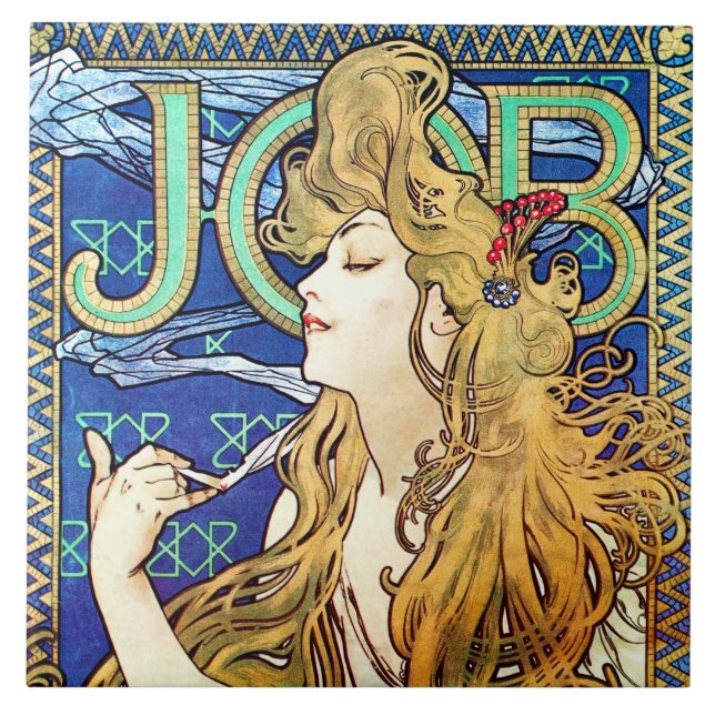 Carreau En Céramique Alphonse Mucha JOB (Devant)