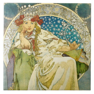 Carreau En Céramique Alphonse Mucha Princess Hyacinth Art Nouveau