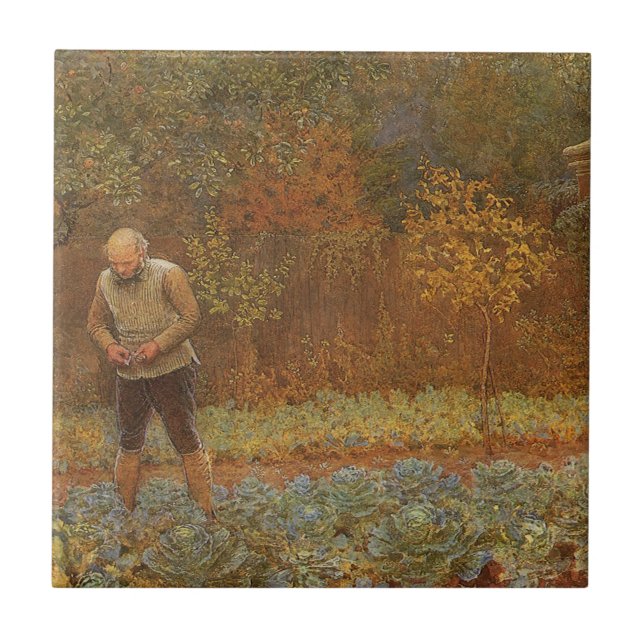 Carreau En Céramique Amateur (Coachman & Cabbages) par Frederick Walker (Devant)