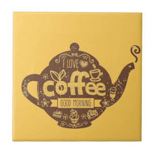 Carreau En Céramique Amateurs de café vintage rétro café art J'aime caf