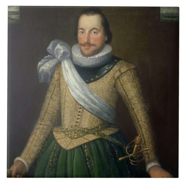 Carreau En Céramique Amiral monsieur Thomas Button (d.1694) (Devant)