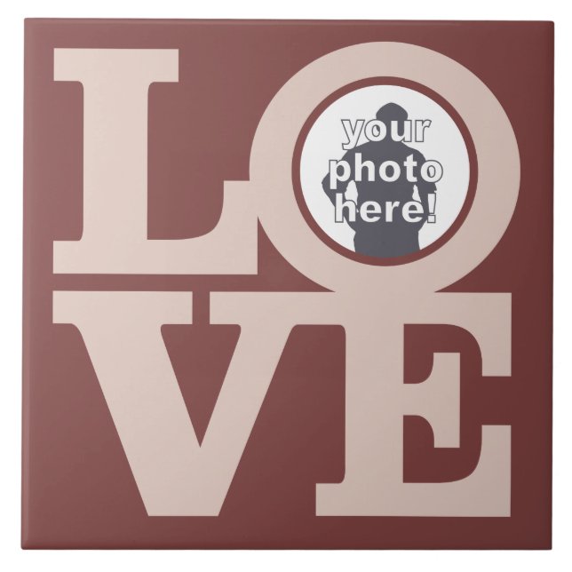 Carreau En Céramique AMOUR avec VOTRE PHOTO tuile céramique personnalis (Devant)