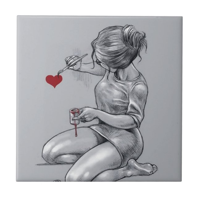 Carreau En Céramique Amour de peinture (Devant)