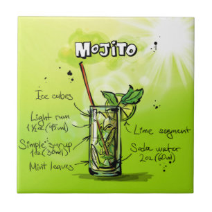 Carreau En Céramique Amusant Bartending Colorful Mojito Recette Cocktai