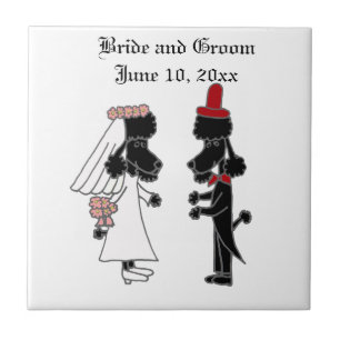 Carreau En Céramique Amusante mariée de caniche et Mariage de chambre