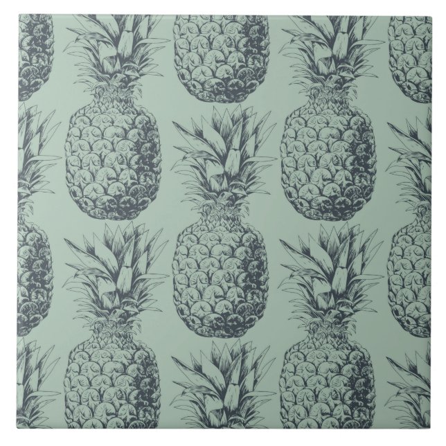 Carreau En Céramique Ananas, fruit tropical design motif (Devant)
