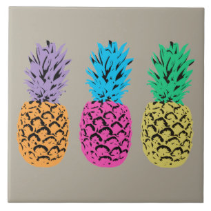 Carreau En Céramique Ananas illustrés colorés