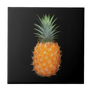 Carreau En Céramique Ananas Néon Fruit Lumineux Art 
