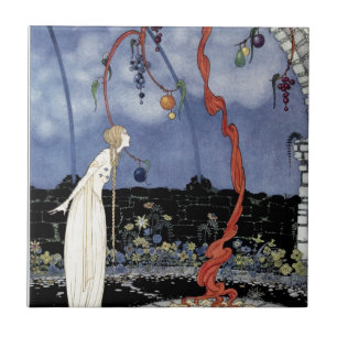 Carreau En Céramique Ancienne histoire de fées françaises : Un arbre 