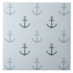 Carreau En Céramique Ancres Parties scintillant bleue