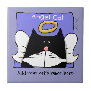Carreau En Céramique Angel Tuxedo Chat Personnaliser