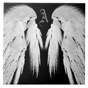 Carreau En Céramique ANGEL WINGS Black Custom Monogramme