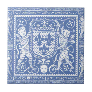 Carreau En Céramique Anges bleus et blancs de la Renaissance médiéval