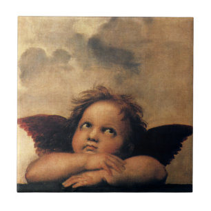 Carreau En Céramique Anges de la Madone Sixtine par Raphaël Sanzio