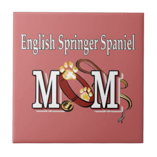 Carreau En Céramique Anglais Springer Spaniel Maman Cadeaux