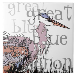 Carreau En Céramique Animaux de faune d'oiseaux de héron
