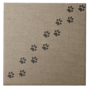 Carreau En Céramique Animaux familiers Pawprints sur la conception