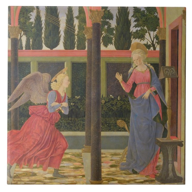 Carreau En Céramique Annonce, c.1457 (tempera sur le panneau) (Devant)