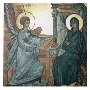 Carreau En Céramique Annonciation - Icône byzantine
