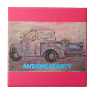 Carreau En Céramique antique beauté bleu patina camion