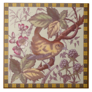 Carreau En Céramique Antique Bird & Berries Transférer des vignettes Re