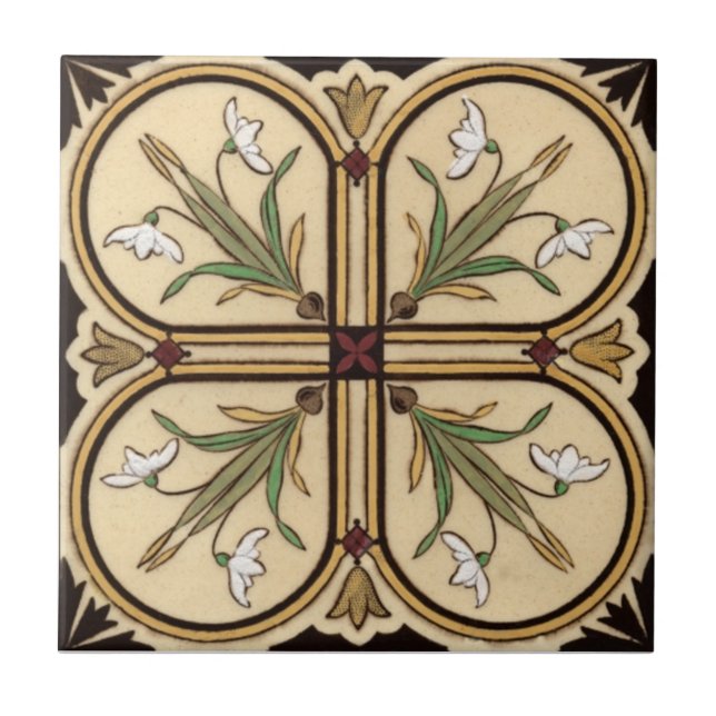 Carreau En Céramique Antiquité Transferware de la reproduction VT0001 (Devant)