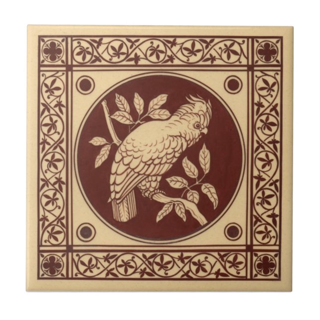 Carreau En Céramique Antiquité Transferware de la reproduction VT0009 (Devant)