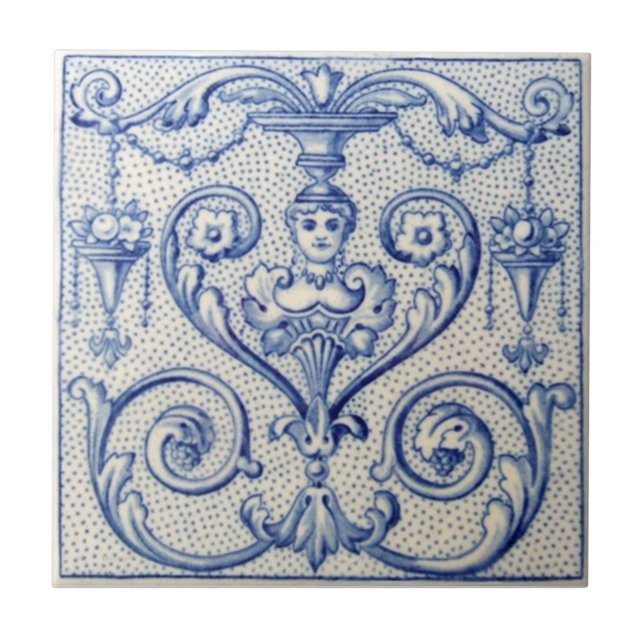 Carreau En Céramique Antiquité Transferware de la reproduction VT0025 (Devant)
