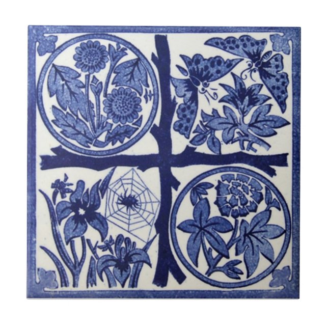 Carreau En Céramique Antiquité Transferware de la reproduction VT0028 (Devant)