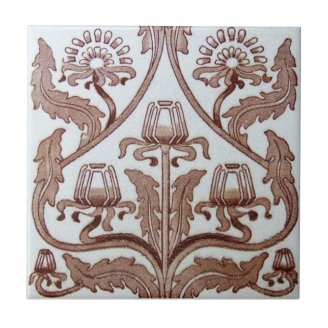Carreau En Céramique Antiquité Transferware de la reproduction VT0029 (Devant)